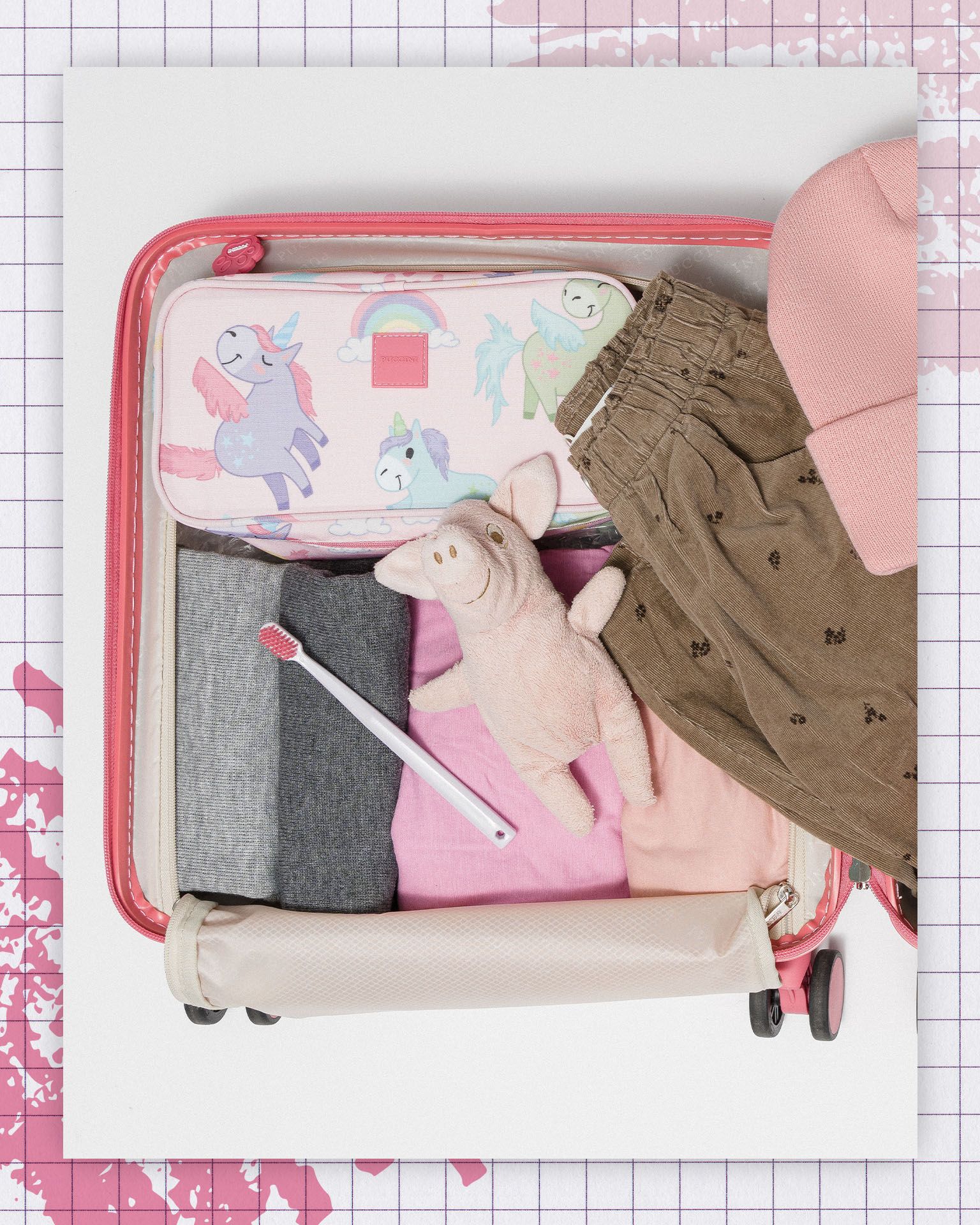 Detský organizér ružové jednorožce