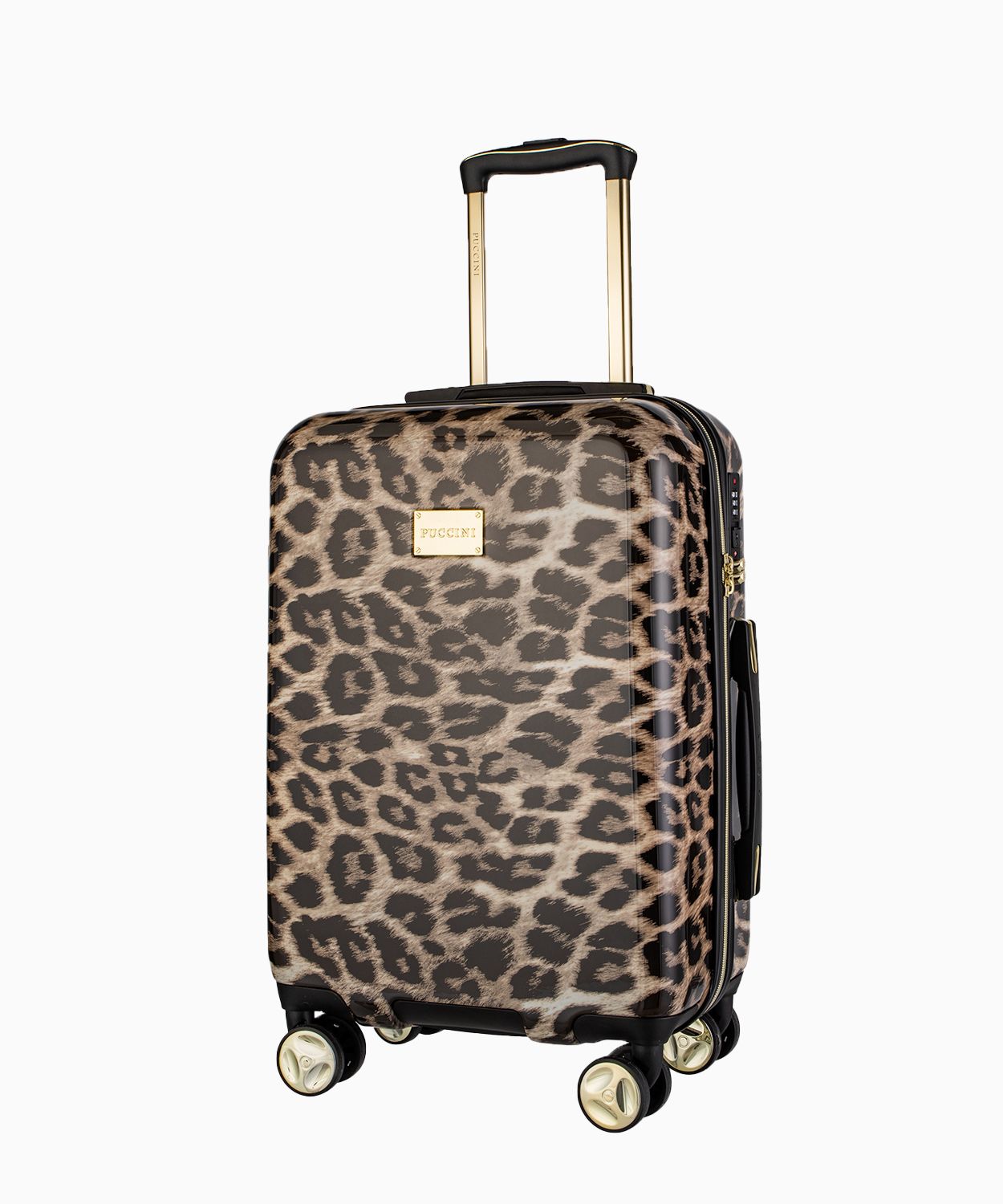Príručný kufor vo vzore leopard