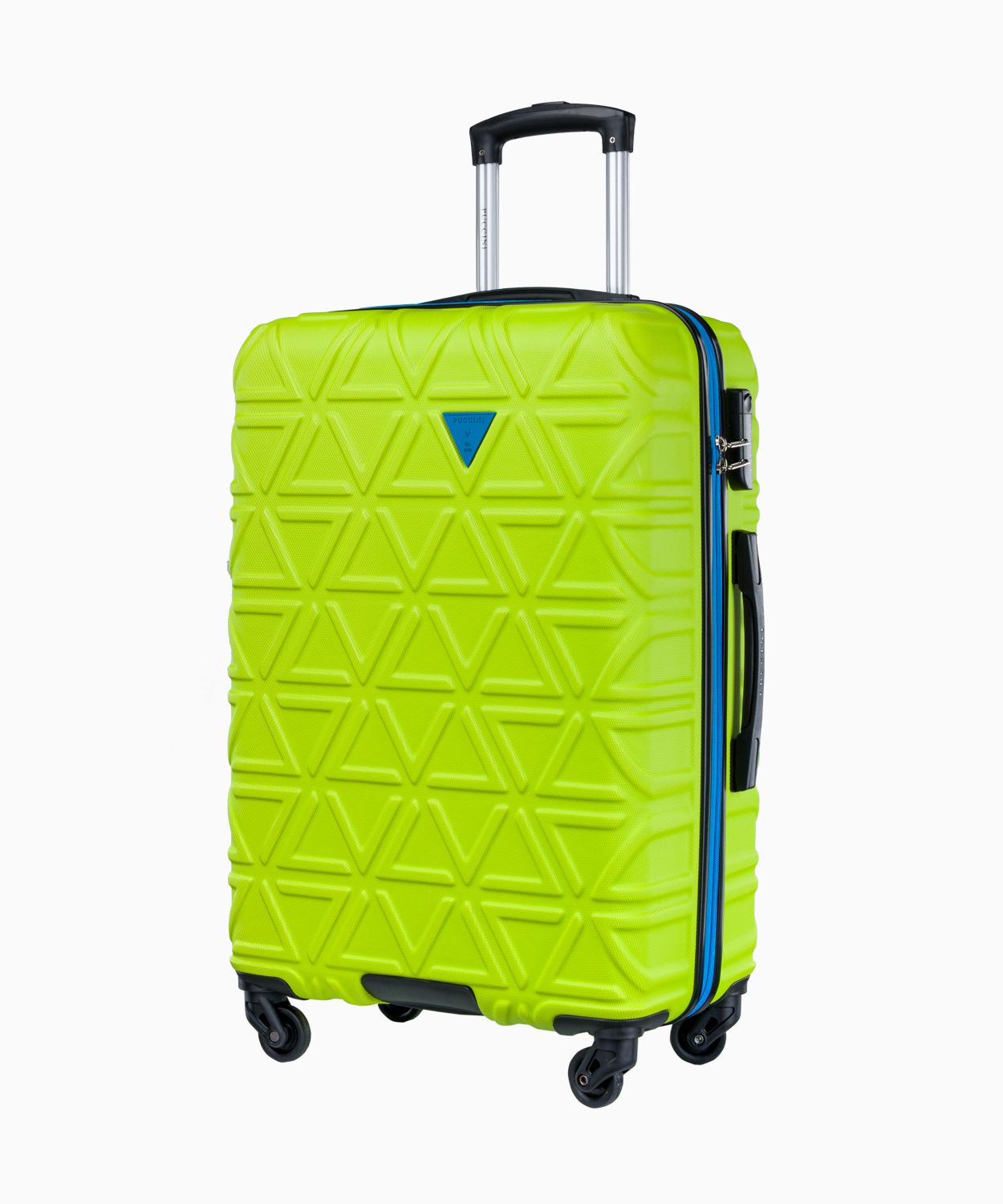 Stredne veľký limetkovo zelený kufor s kontrastným povrchom