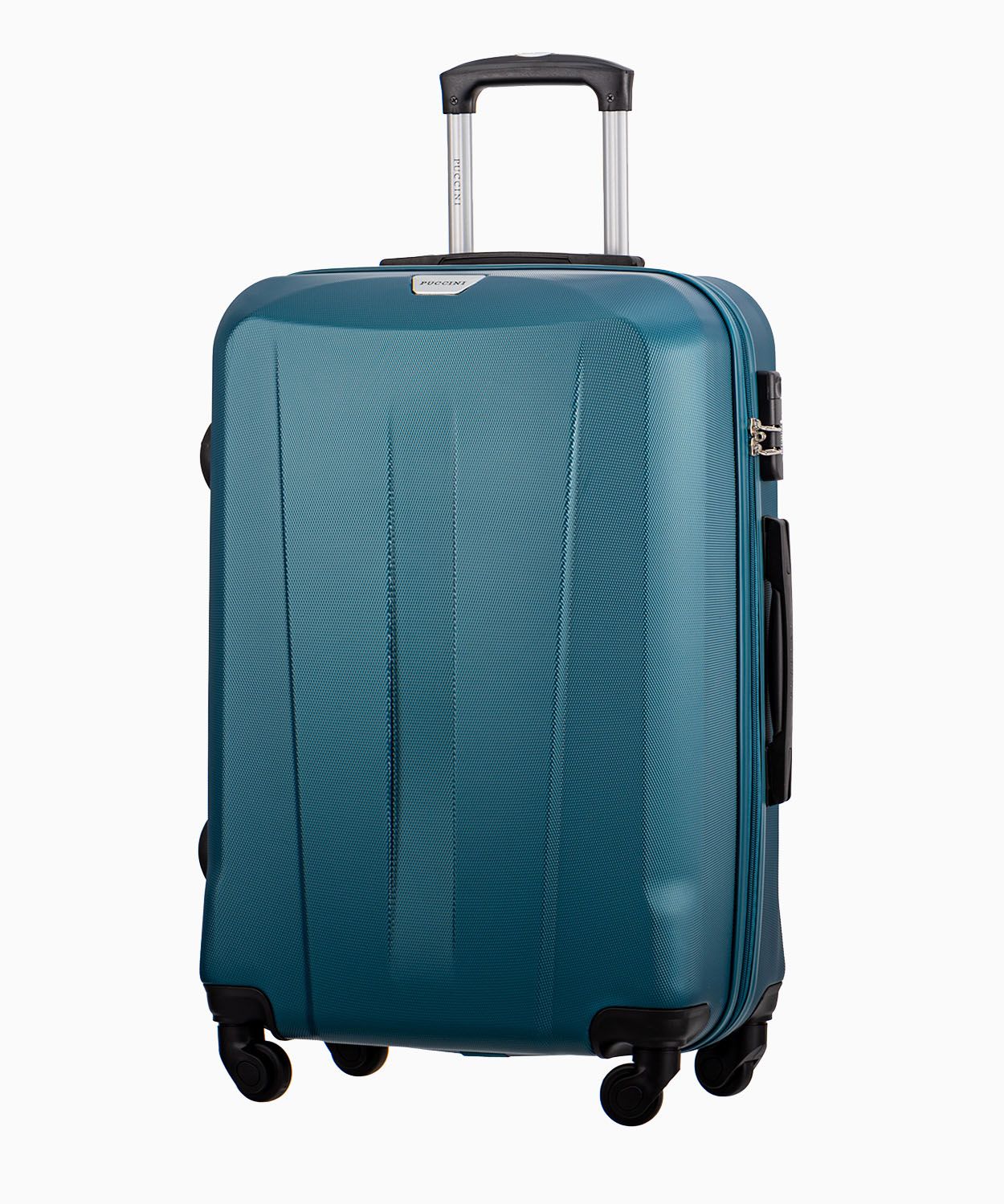 Zelený stredný kufor na štyroch kolieskach