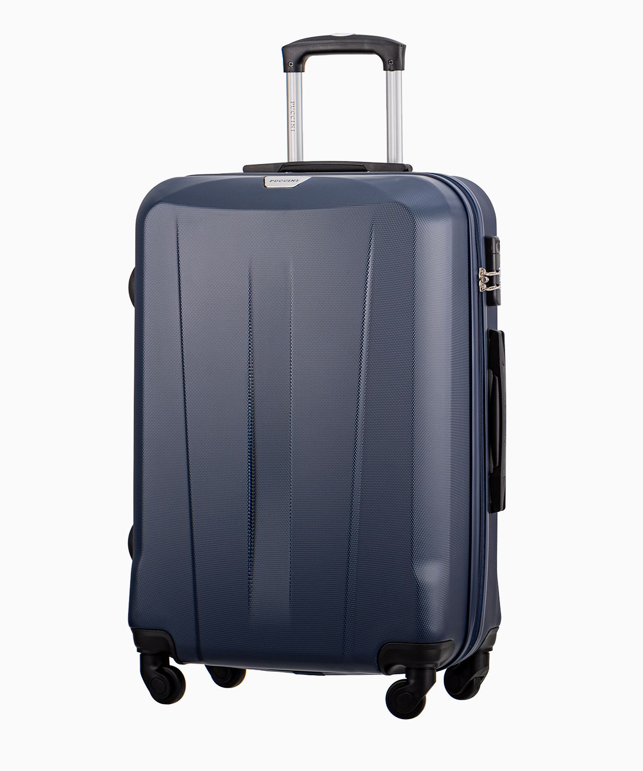 Granátový stredný kufor na štyroch kolieskach