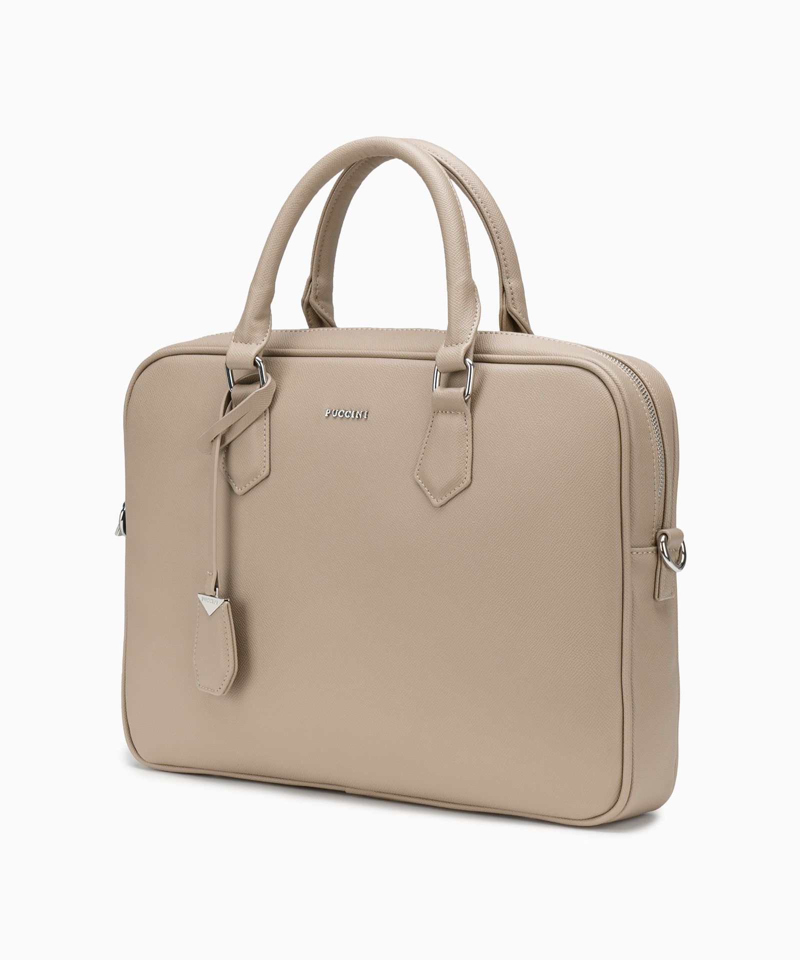 Dámska taška na notebook s odnímateľným popruhom béžová
