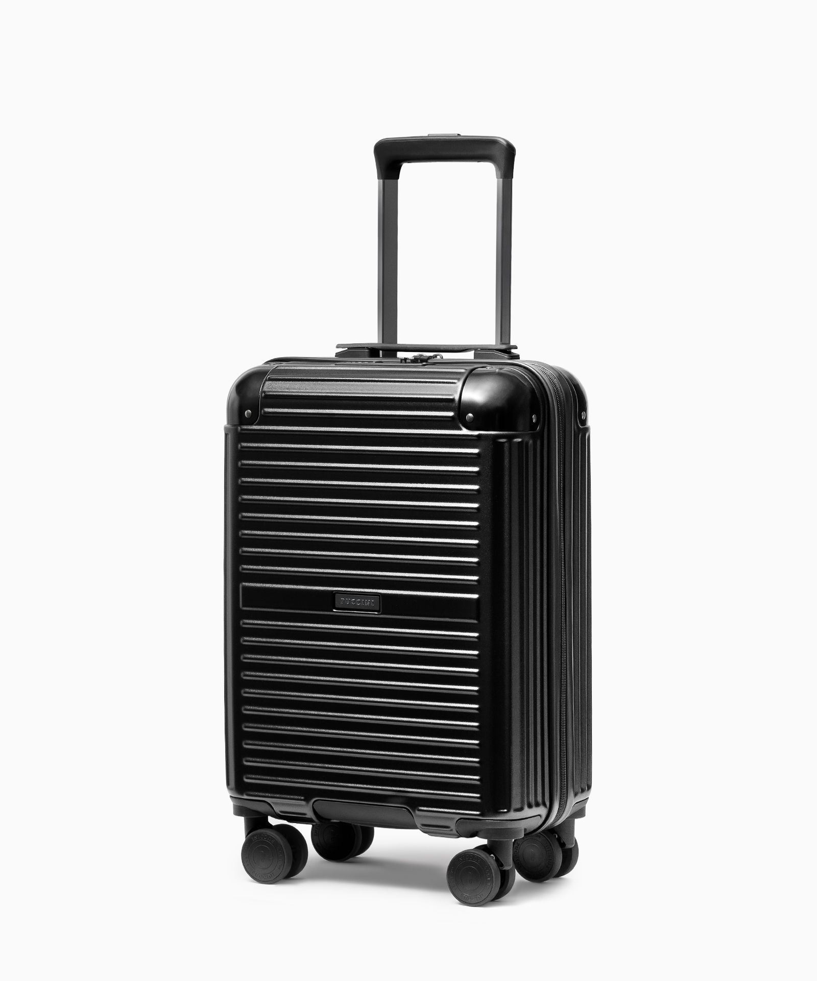 Príručný kufor na kolieskach s hliníkovými rohmi čierny