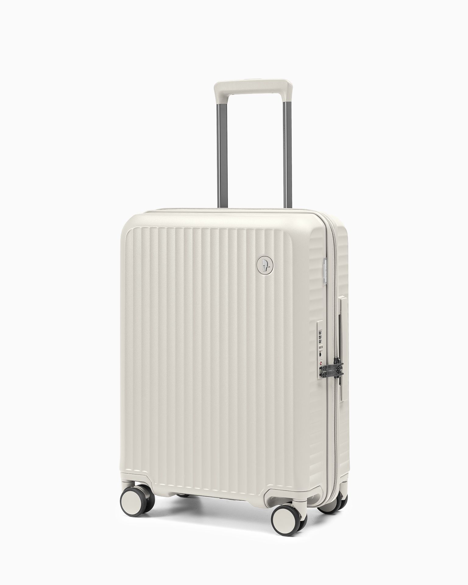 Polykarbonátový kabínový kufor na štyroch kolieskach béžový