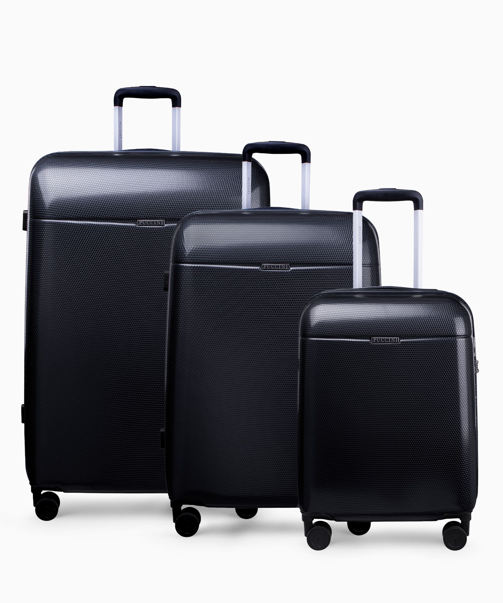 Súprava kufrov z polykarbonátu čierna