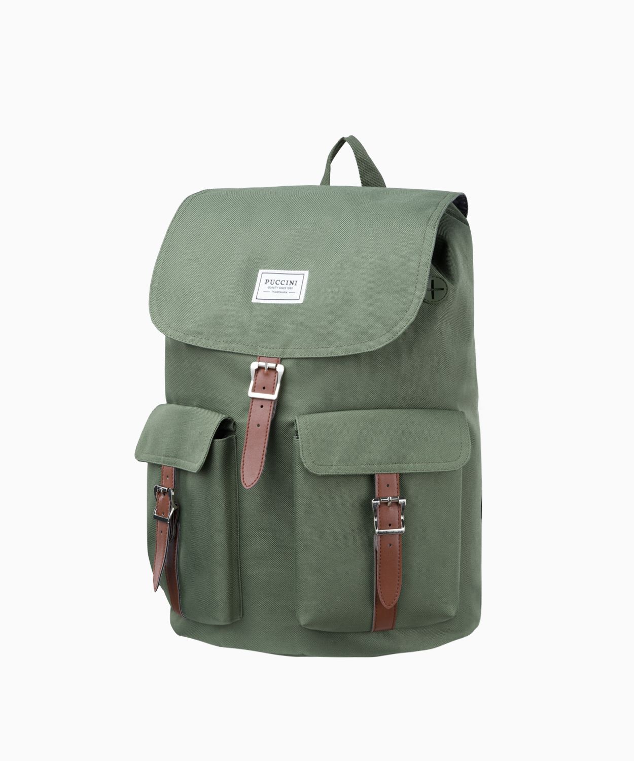 Zelený textilný batoh s vreckami