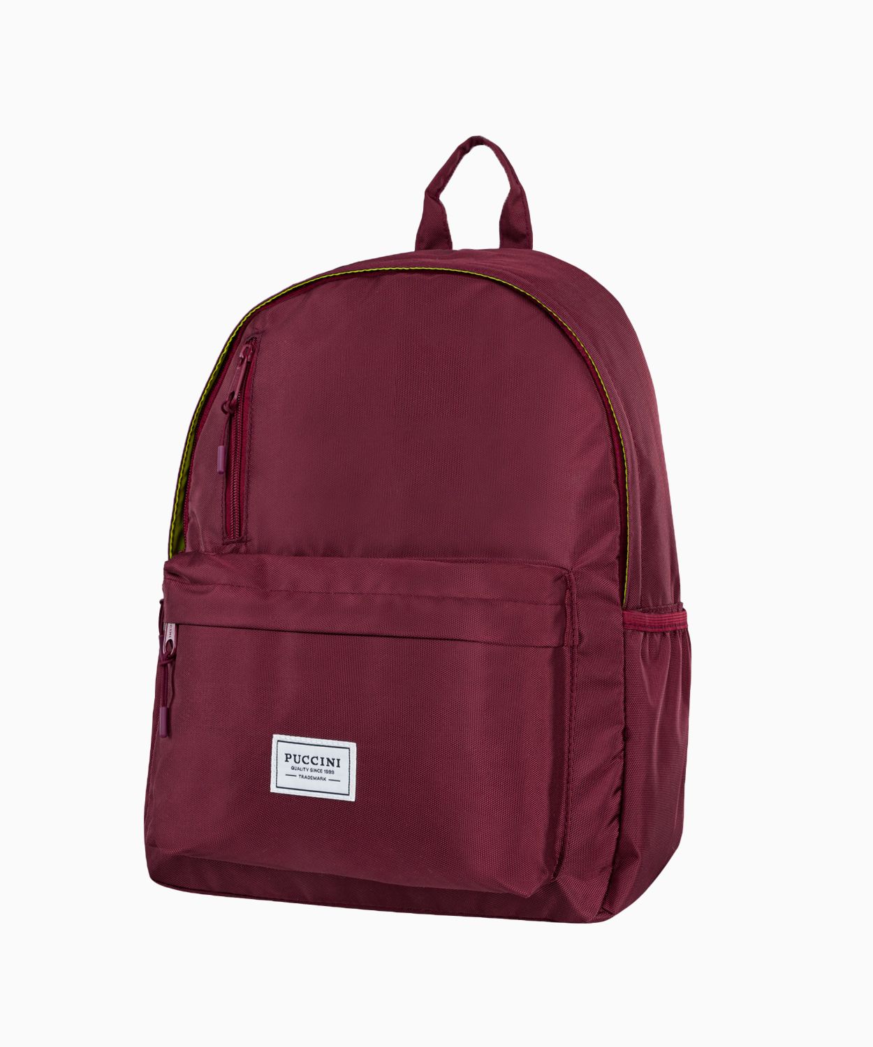 Mládežnícky bordový batoh s neónovou podšívkou