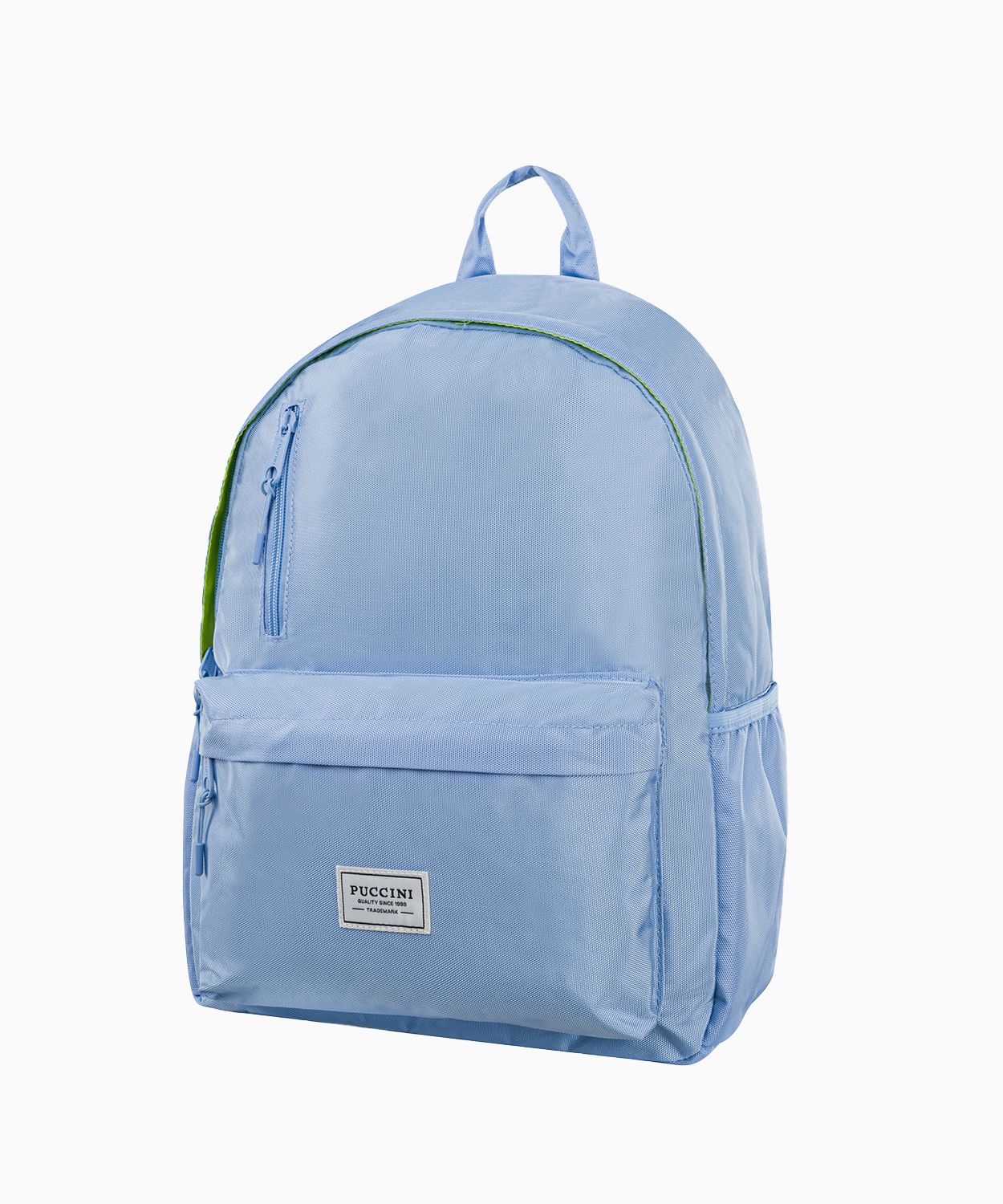 Mládežnícky modrý batoh s neónovou podšívkou