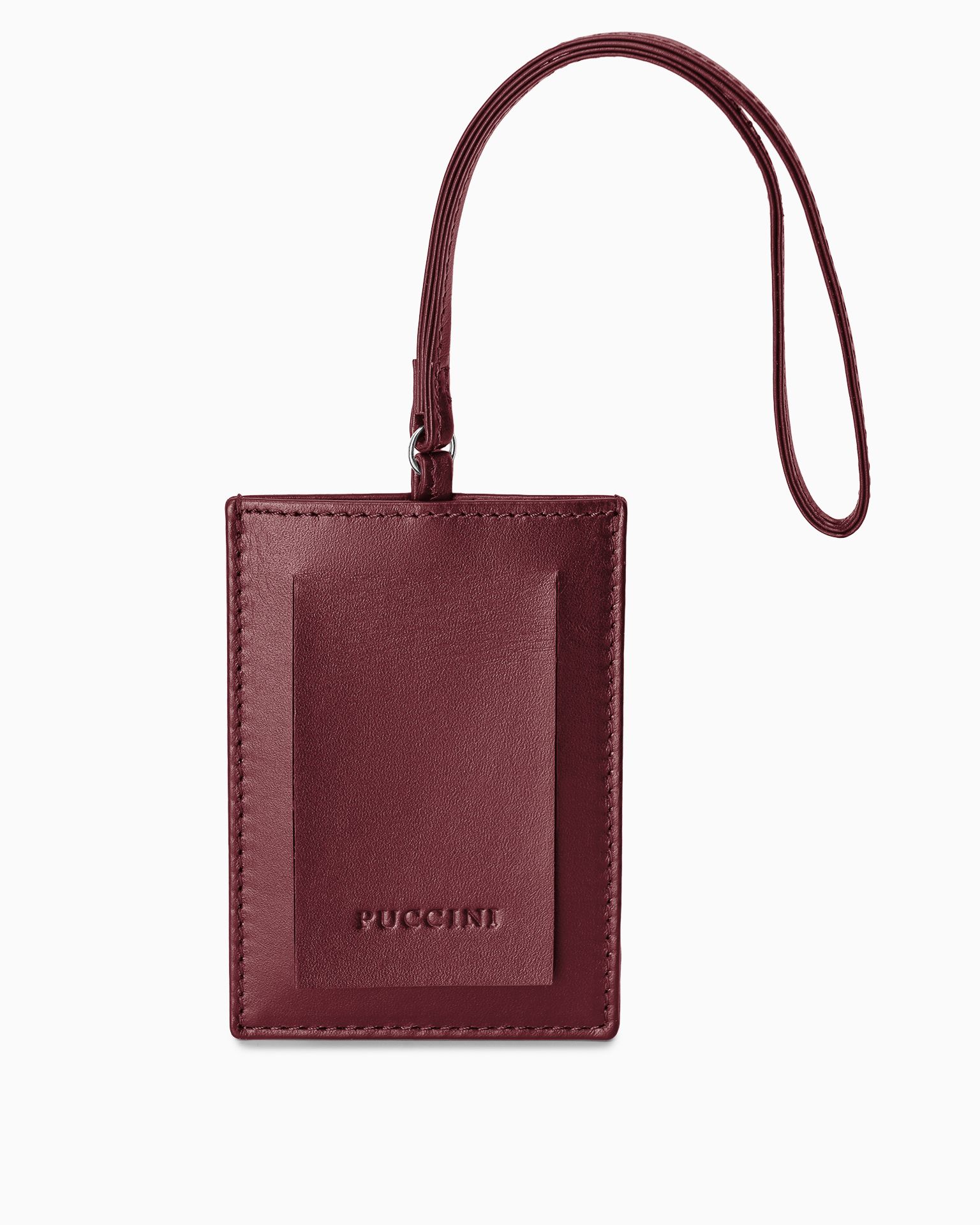 Kožený prívesok na batožinu bordovej farby
