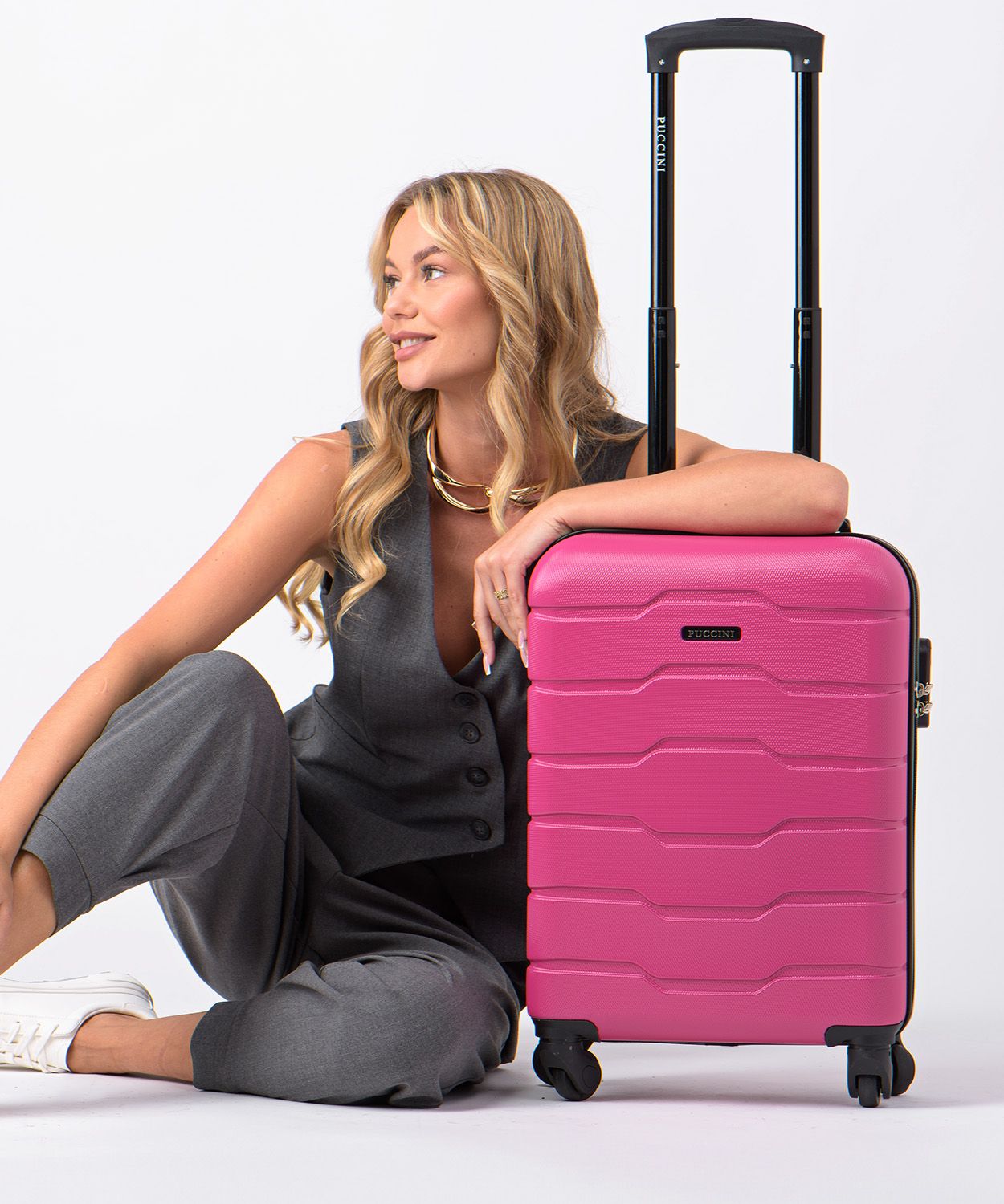 Kabínový ružový kufor