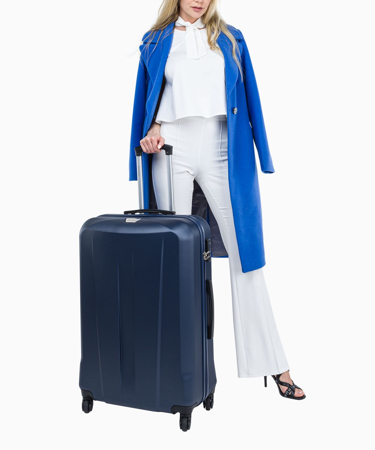 Granátový veľký kufor na štyroch kolieskach