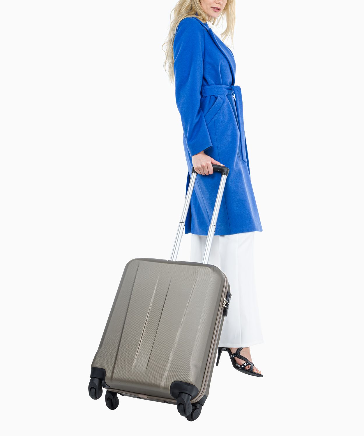 Kabínový kufor na štyroch kolieskach v odtieni šampanského