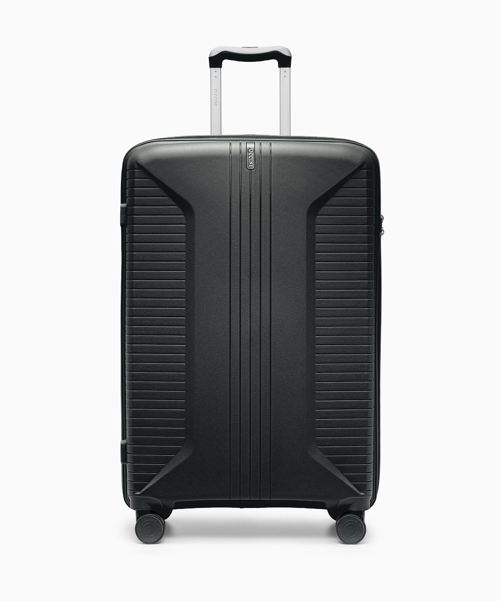 Veľký kufor na kolieskach z polypropylénu čiernej farby