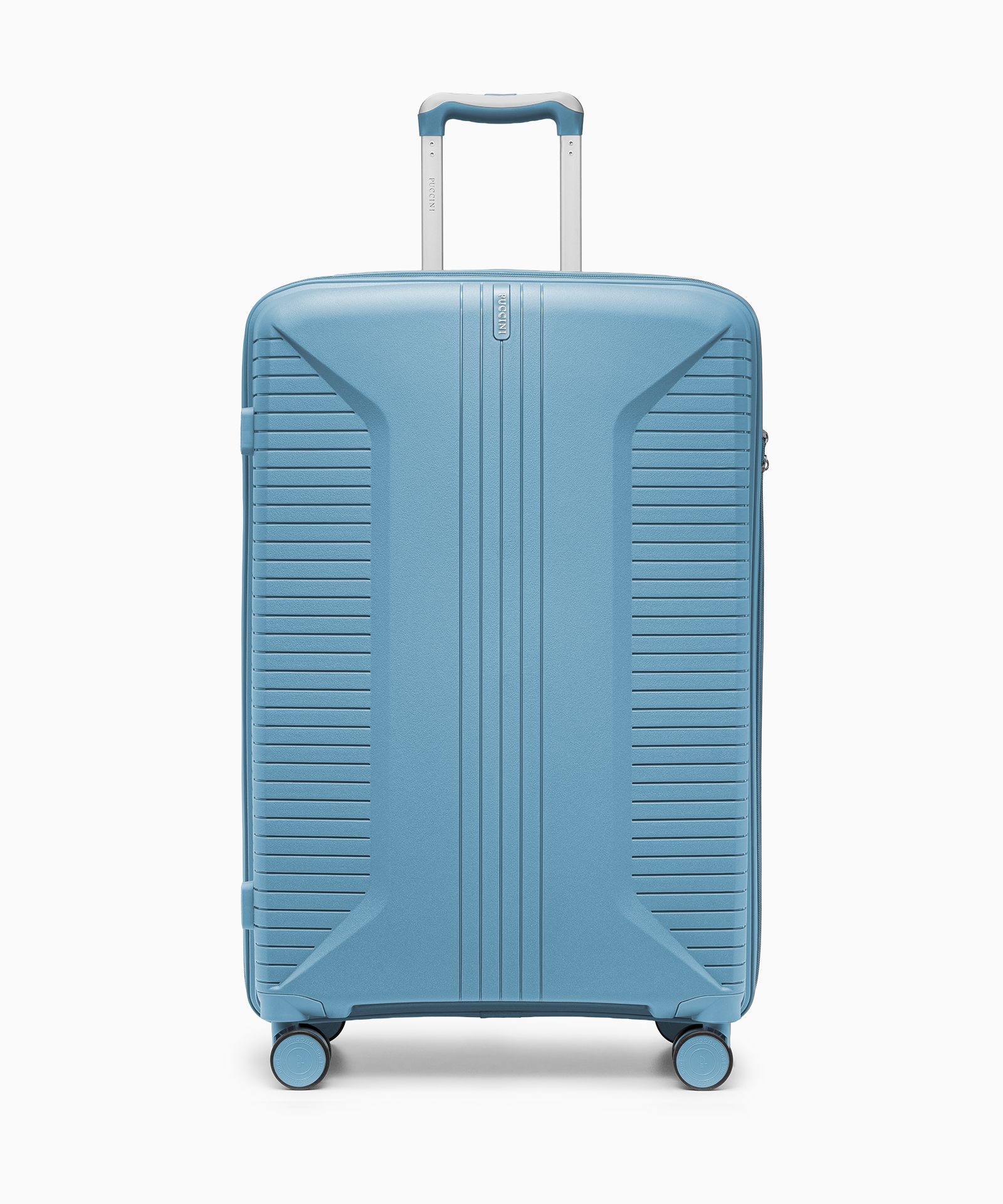 Veľký kufor na kolieskach z modrého polypropylénu