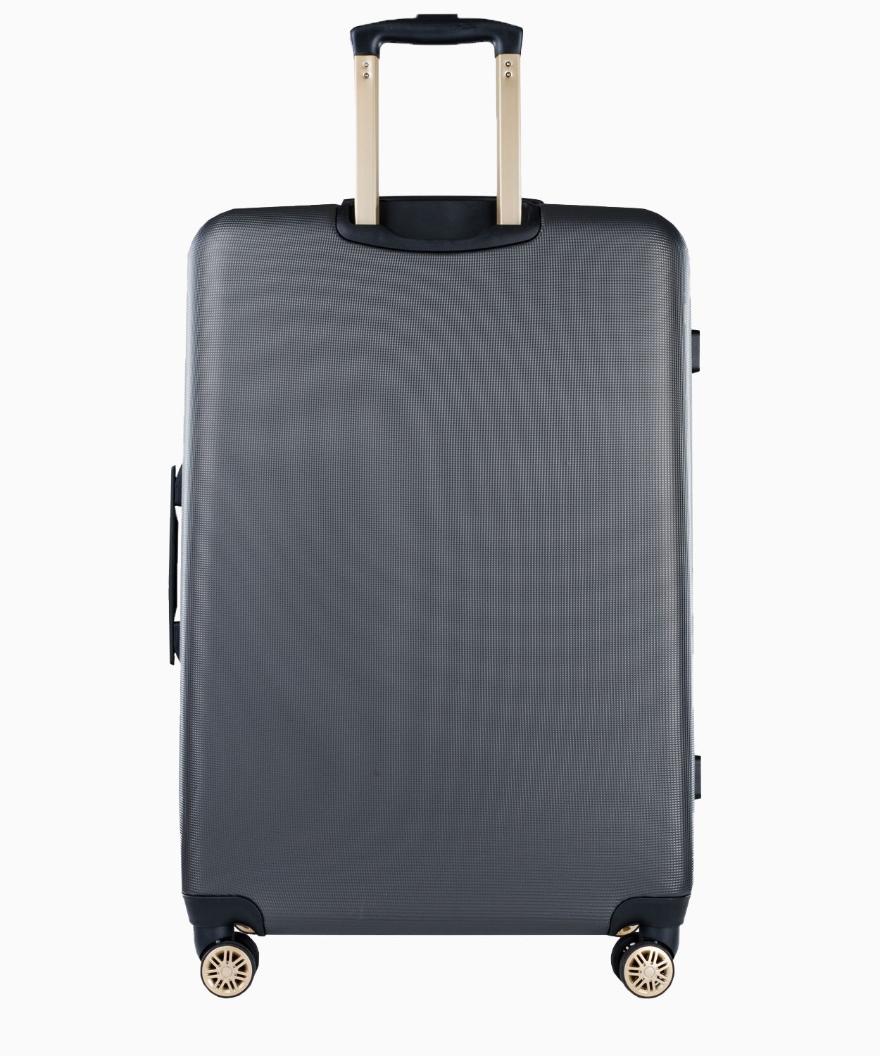 Veľký sivý kufor s elegantným nápisom