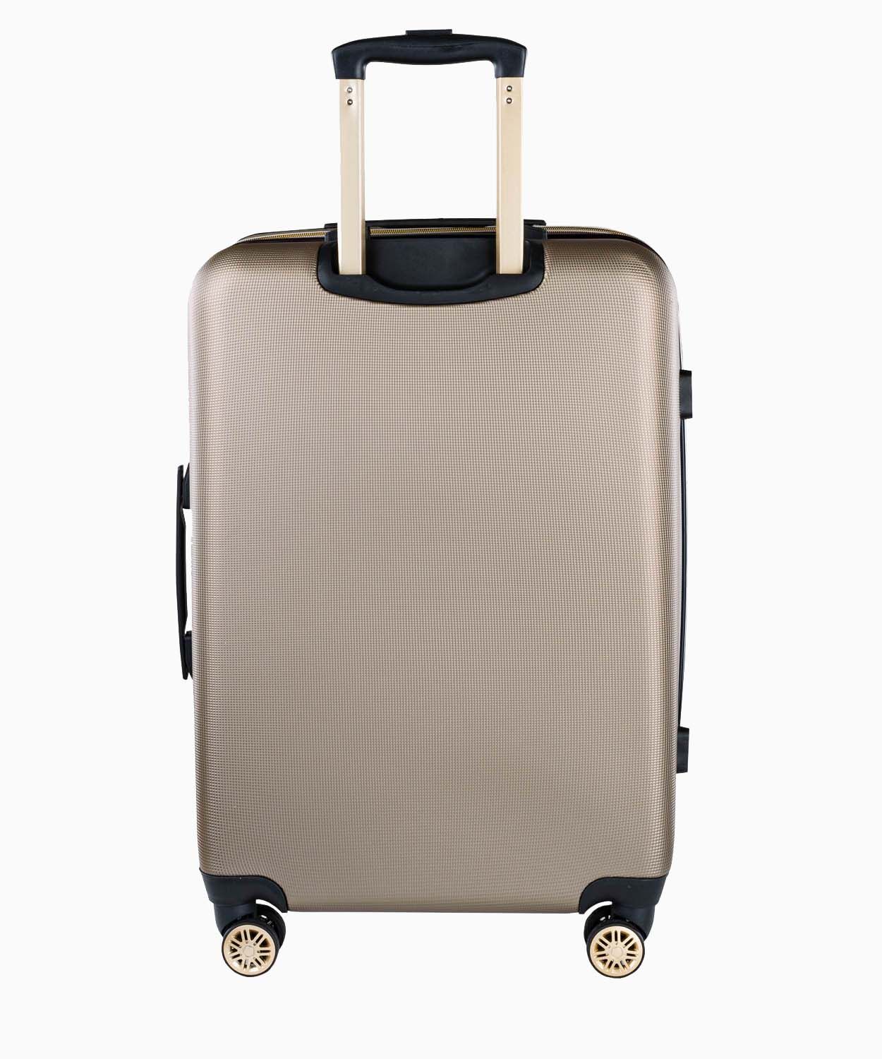 Stredný kufor v odtieni šampanského s elegantným nápisom