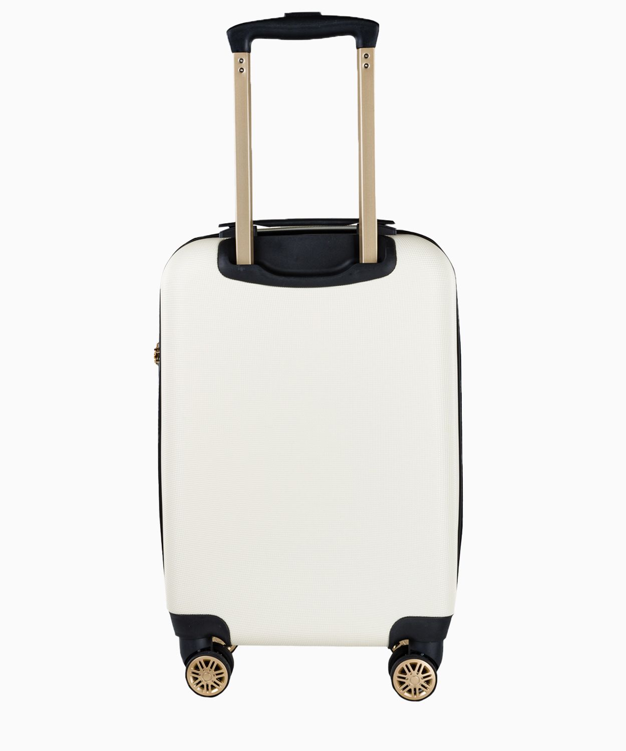 Biely príručný kufor s elegantným nápisom