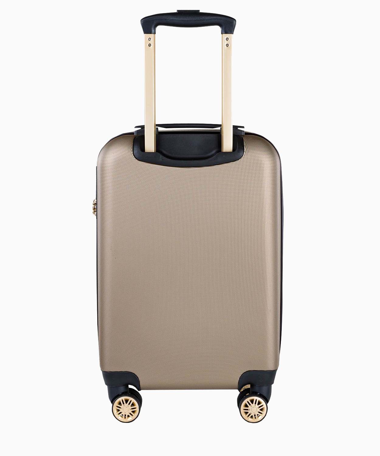 Kabínový kufor v odtieni šampanského, s elegantným nápisom