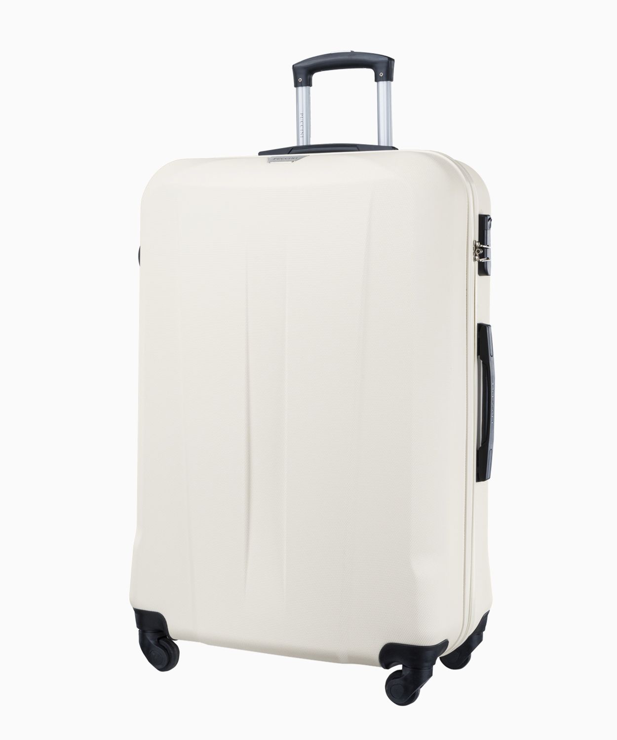 Veľký biely kufor na štyroch kolieskach