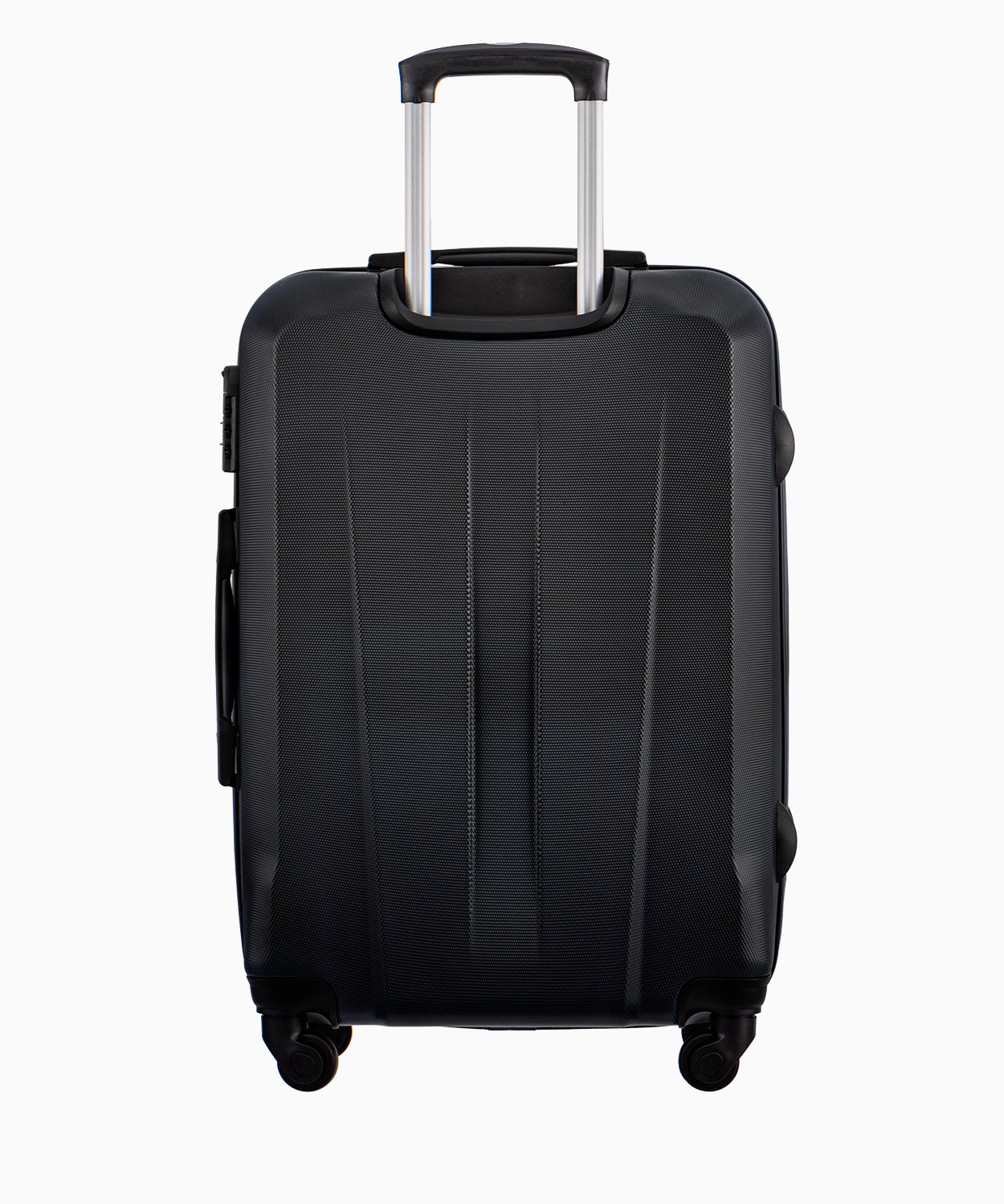 Čierny stredný kufor na štyroch kolieskach