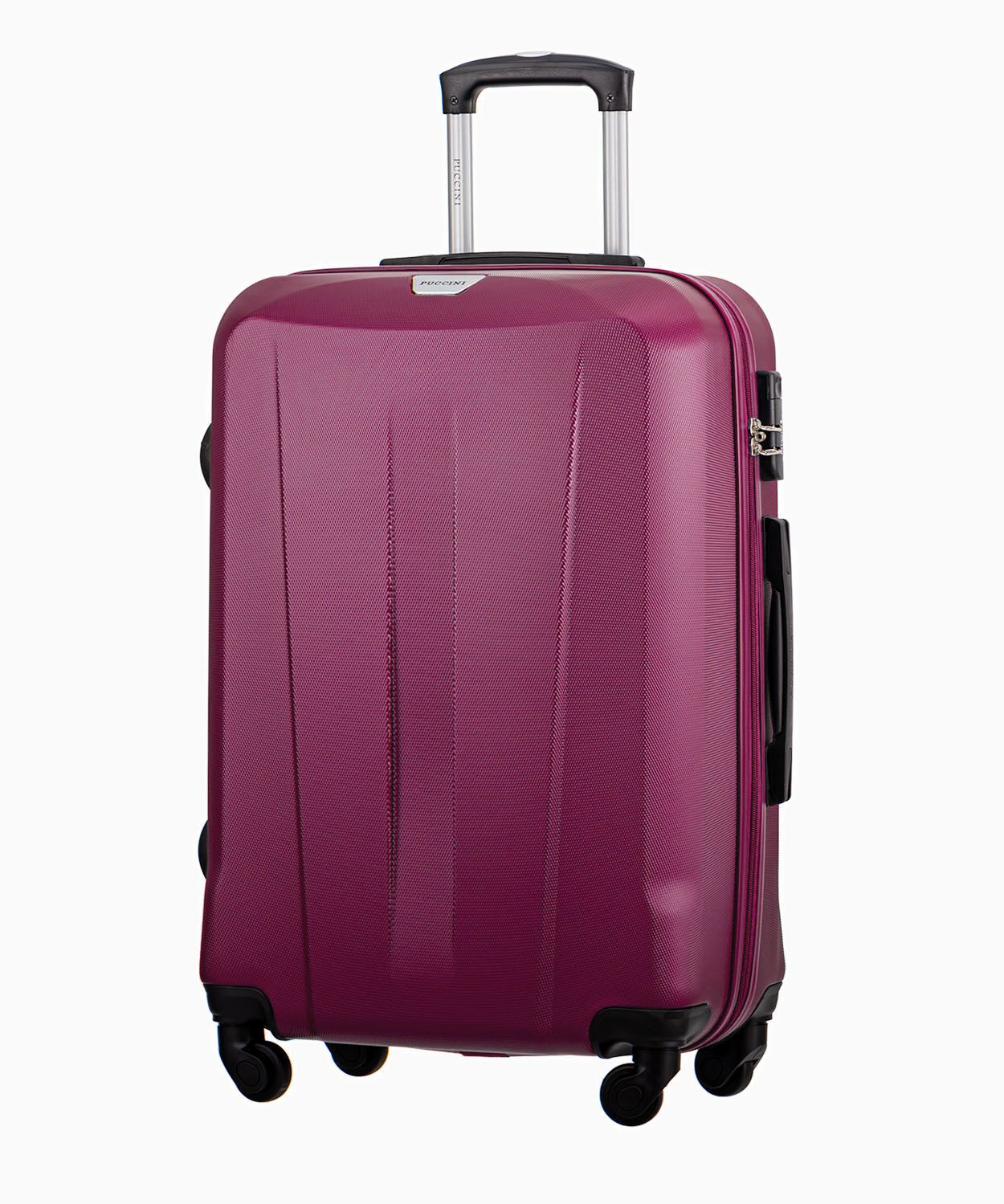 Bordový stredný kufor na štyroch kolieskach