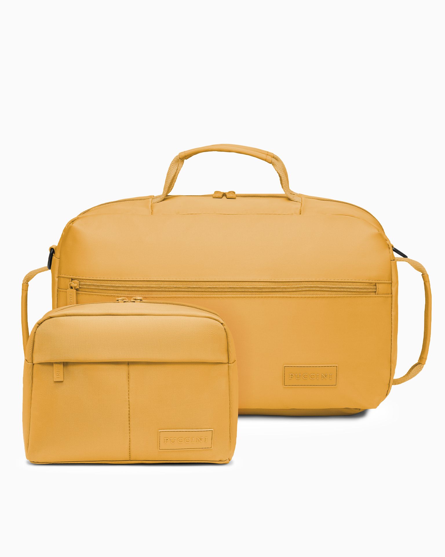 Súprava cestovná taška + kozmetická taška žltá