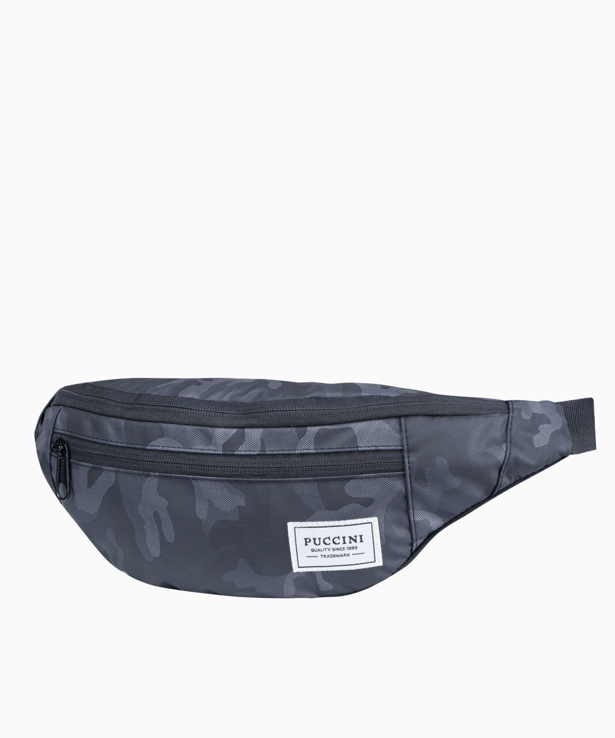 Šedá látková ľadvinka so vzorom camo