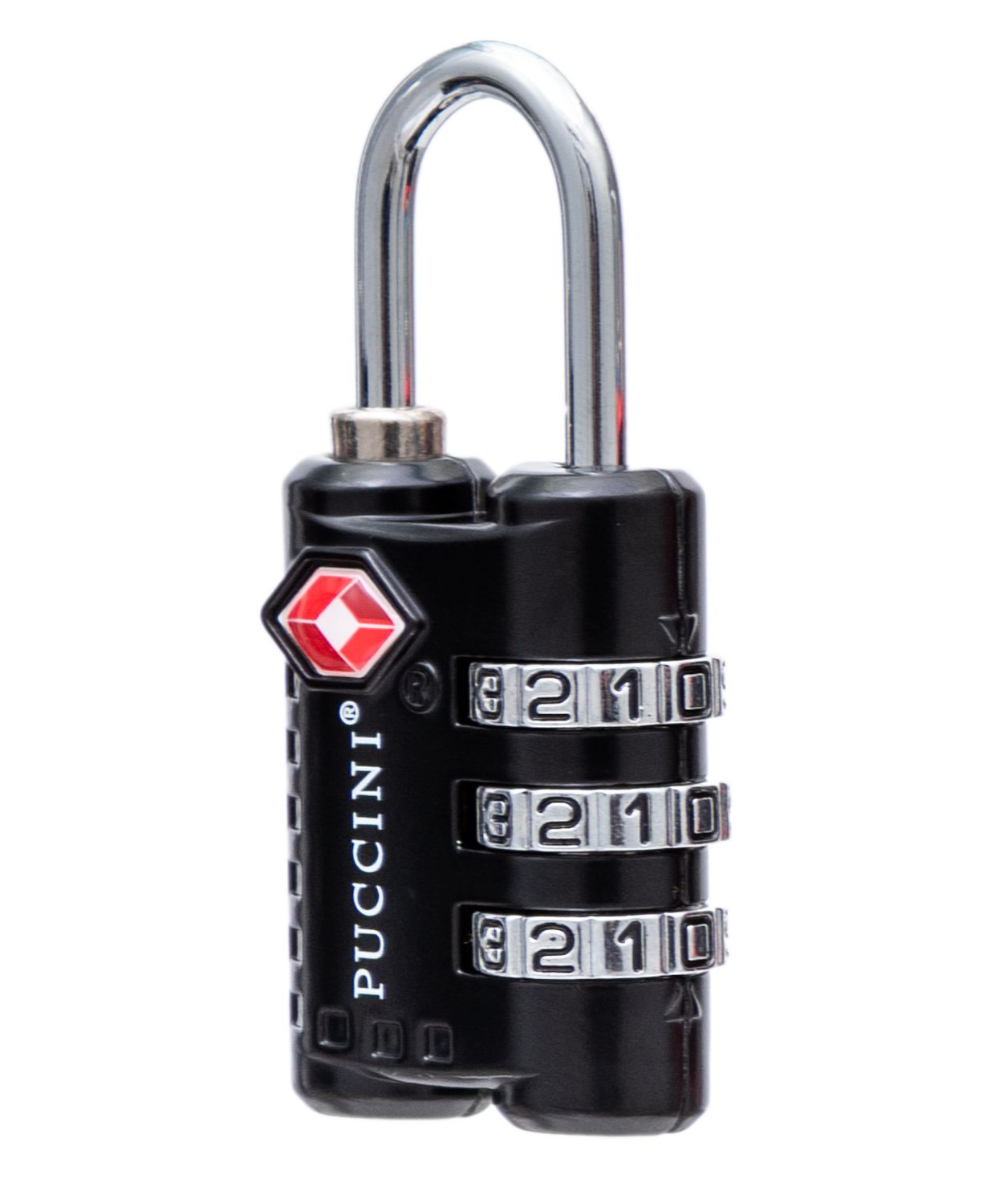 Čierny visiaci zámok na batožinu s kombinačným zámkom TSA