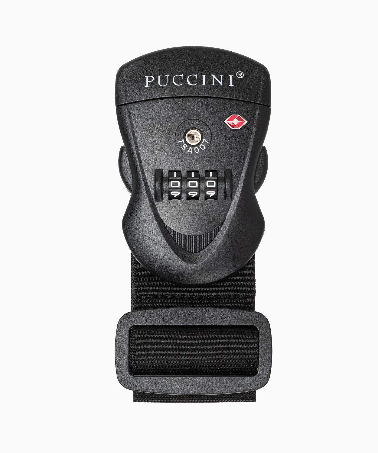 Čierny bezpečnostný pás na batožinu s kódom TSA