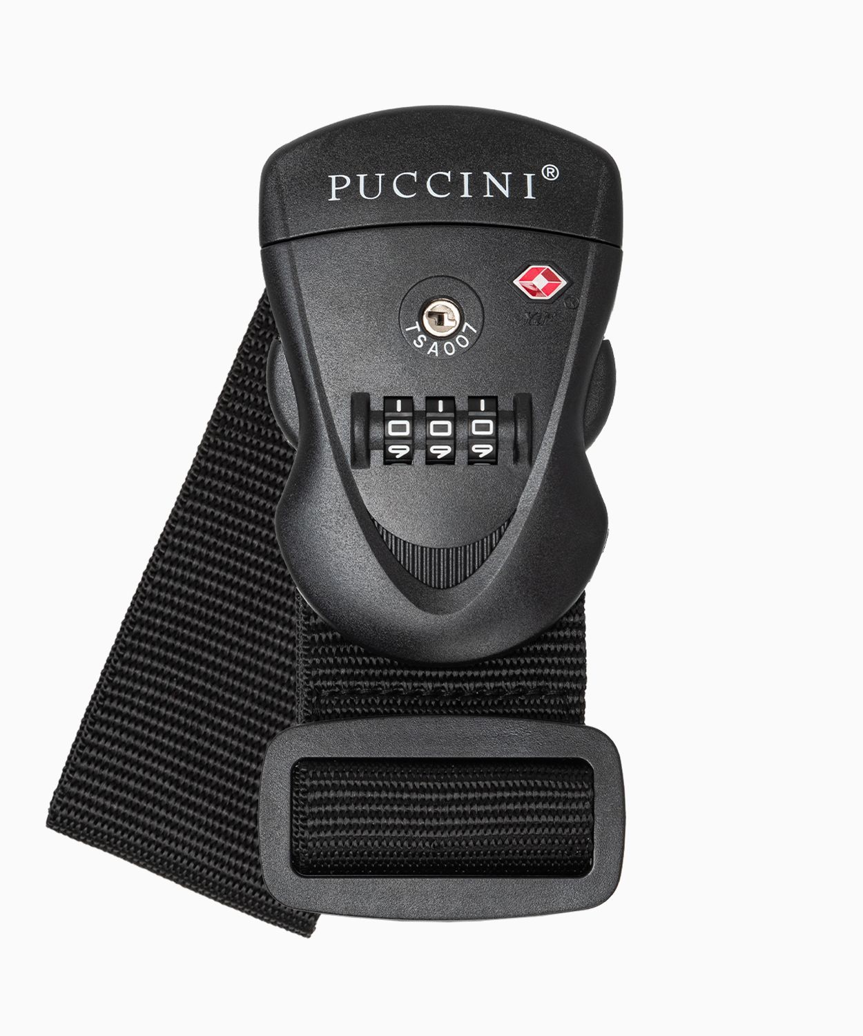 Čierny bezpečnostný pás na batožinu s kódom TSA