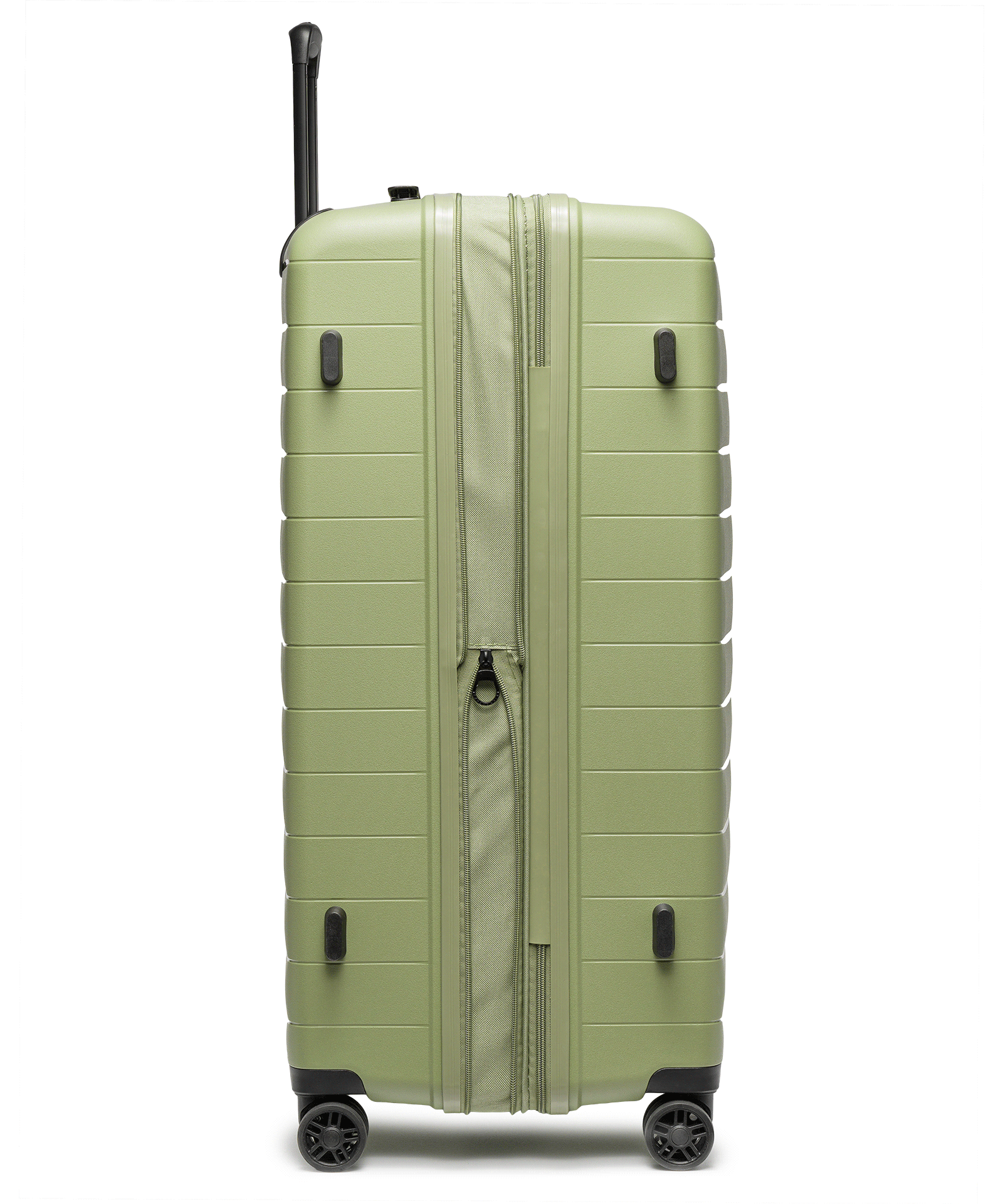 Stredný kufor s polypropylénovým nadstavcom zelený